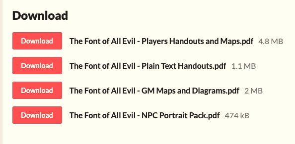 Font of All Evil handouts - Itch.io